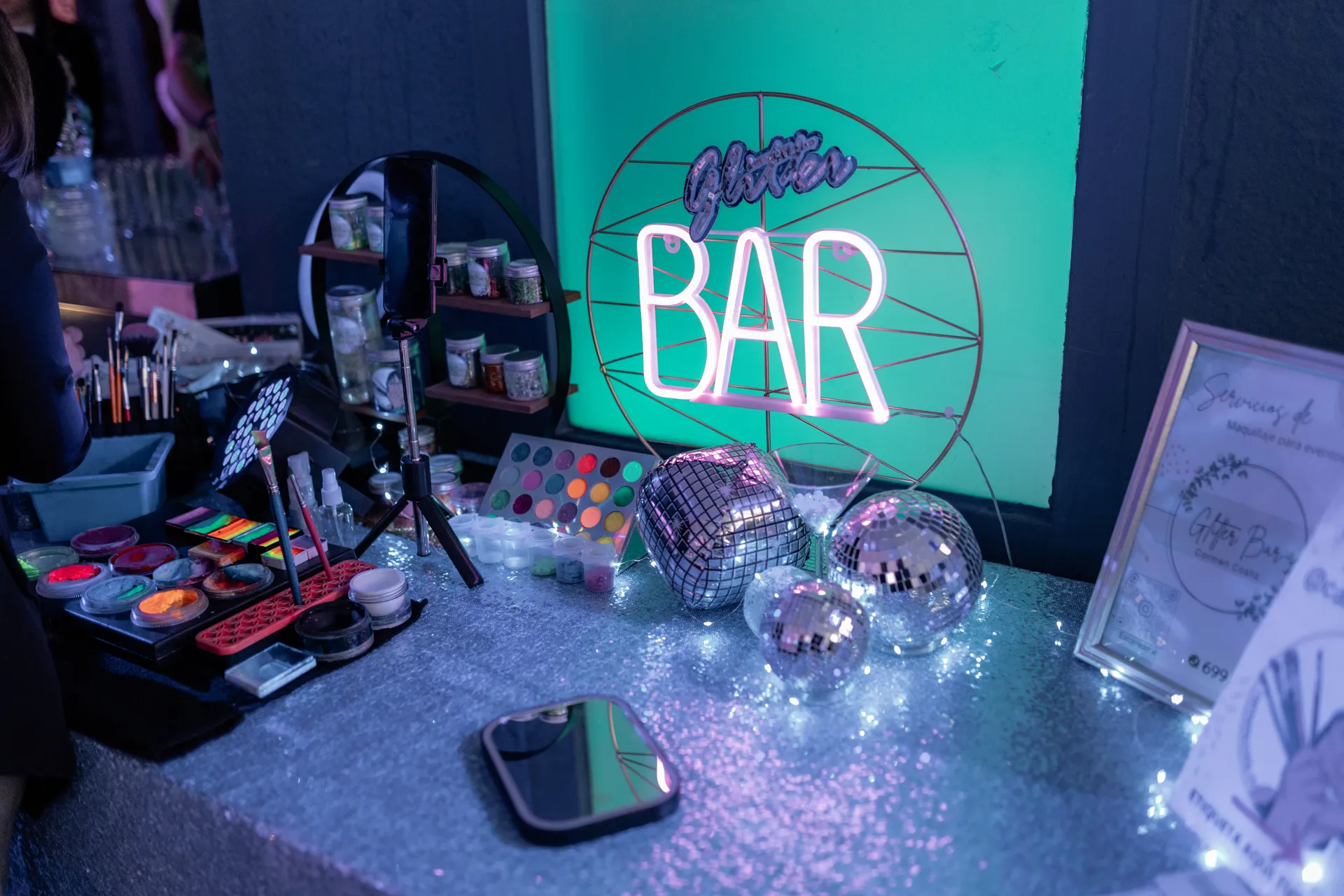 Glitter Bar exclusivo durante la fiesta