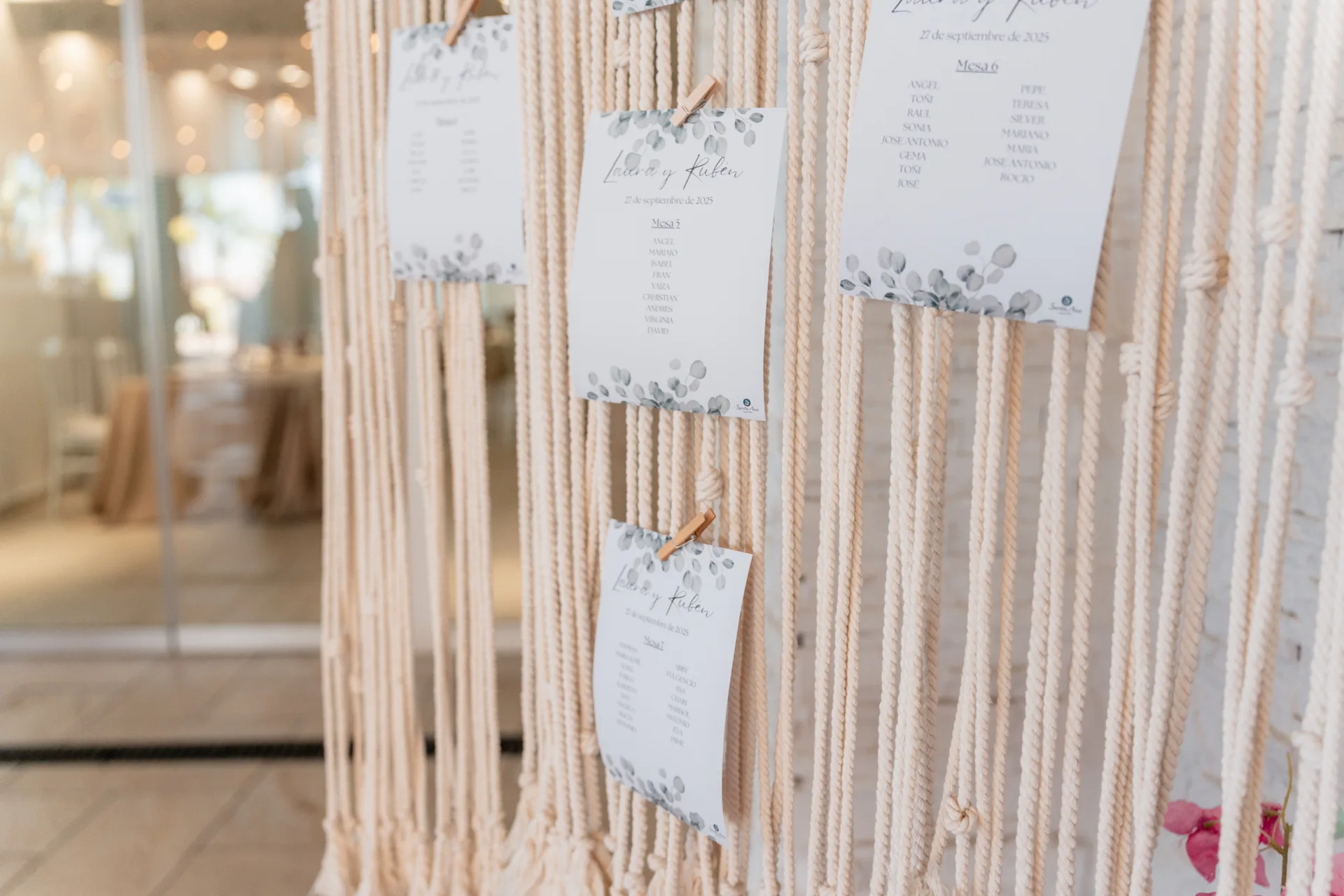 Seating plan elegante para boda en La Era